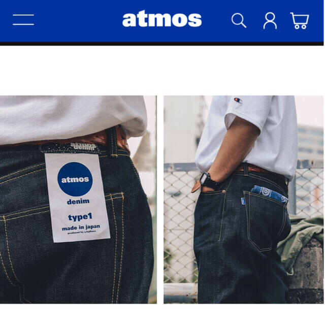 【濃紺】atmos denim type 1 アトモス デニム サイズ32 メンズのパンツ(デニム/ジーンズ)の商品写真