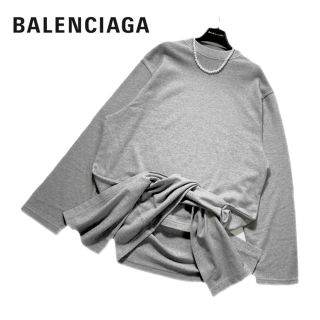 バレンシアガ(Balenciaga)の☆美品 BALENCIAGA コットンニット グレー バレンシアガ ☆(カットソー(長袖/七分))