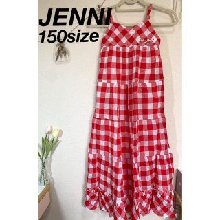 ジェニィ(JENNI)の【新品タグ付き】JENNIロングワンピース 赤チェック柄 150size(ワンピース)