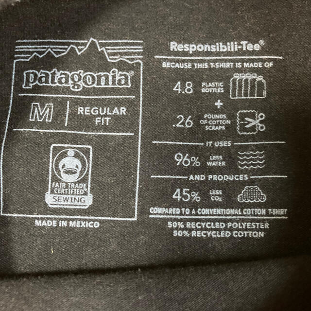 patagonia(パタゴニア)のpatagonia パタゴニア Tシャツ メキシコ製   黒 メンズのトップス(Tシャツ/カットソー(半袖/袖なし))の商品写真