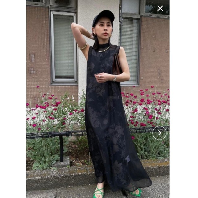 アメリヴィンテージ2WAY FLOWER LAYERED SHEER DRESS