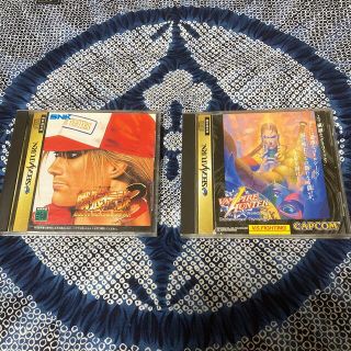 エスエヌケイ(SNK)のセガサターン　餓狼伝説3 & ヴァンパイアハンター　2本セット(家庭用ゲームソフト)