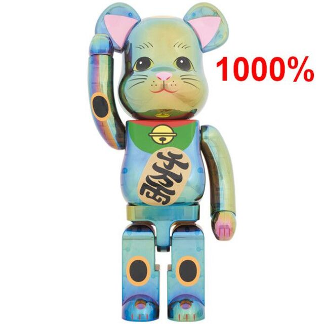 BE@RBRICK 招き猫 黒透明メッキ 1000％ベアブリック