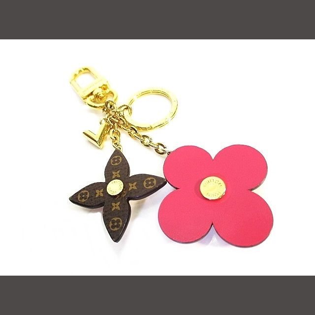 ルイヴィトン 美品 ポルトクレ・ブルーミングフラワー ピンク M63084