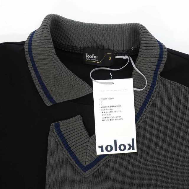 カラー kolor 22SS ニット ドッキング Tシャツ 半袖 M 黒 カラー kolor 22SS ニット ドッキング Tシャツ 半袖 M 黒