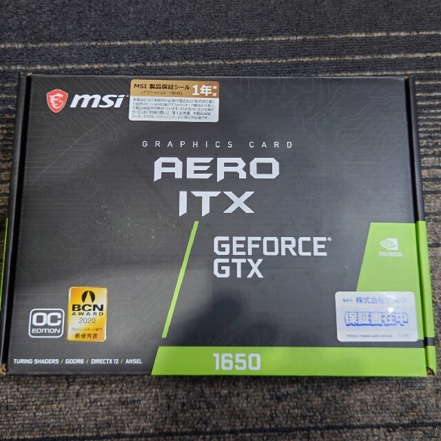 MSI GeForce GTX 1650 D6 AERO ITX J OCスマホ/家電/カメラ