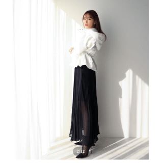 リエンダ(rienda)のエレノア　Sheer Pleats Skirt ブラック　S  elenore(ロングスカート)