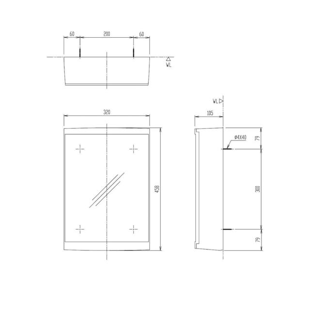 TOTO(トウトウ)のLIXIL(リクシル) INAX ミラーキャビネット TSF-126 インテリア/住まい/日用品の収納家具(バス収納)の商品写真