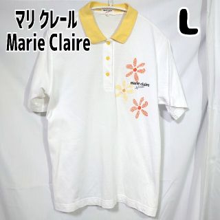 マリクレール(Marie Claire)のマリ・クレール ポロシャツ ホワイト イエロー(ポロシャツ)