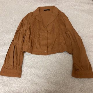 ダブルクローゼット(w closet)のダブルクローゼット  レース切替開襟長袖ジャケット(シャツ/ブラウス(長袖/七分))