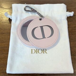 ディオール(Dior)のディオール◆サークルミラー ノベルティ手鏡ポーチ付きピンク(ミラー)