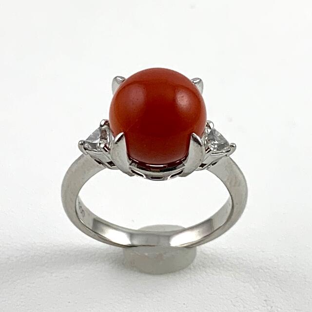 PT900 指輪 赤色石