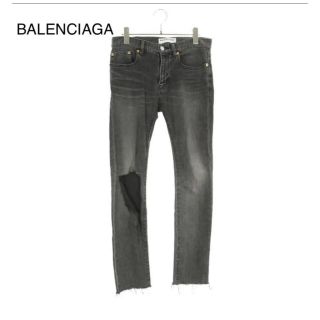 バレンシアガ(Balenciaga)のバレンシアガBALENCIAGA クラッシュ ブラックデニムパンツ 26(デニム/ジーンズ)