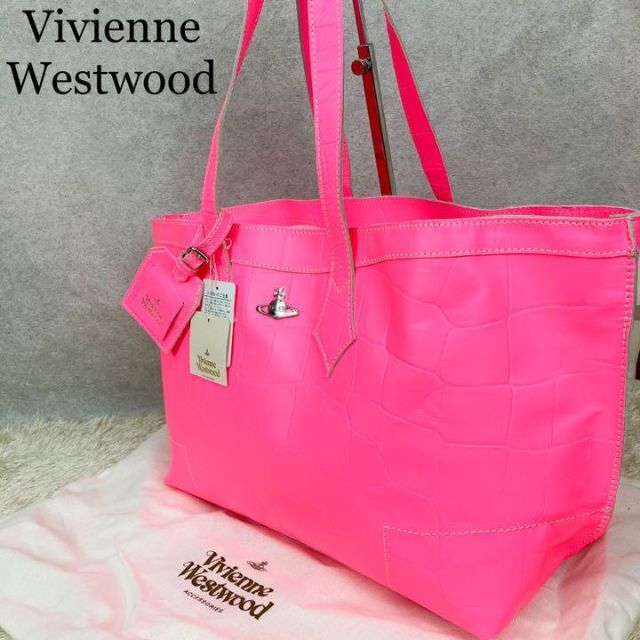 美品 vivienne westwood トートバッグ ピンク オーブ-