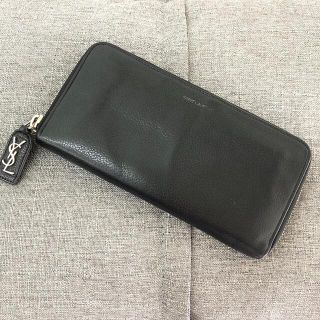 サンローラン(Saint Laurent)のサンローラン 長財布 メンズ レディース ラウンドファスナー 黒革(長財布)