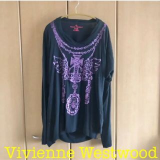 ヴィヴィアンウエストウッド(Vivienne Westwood)のVivienne Westwood 長袖変形カットソー　オーブネックレスプリント(カットソー(長袖/七分))