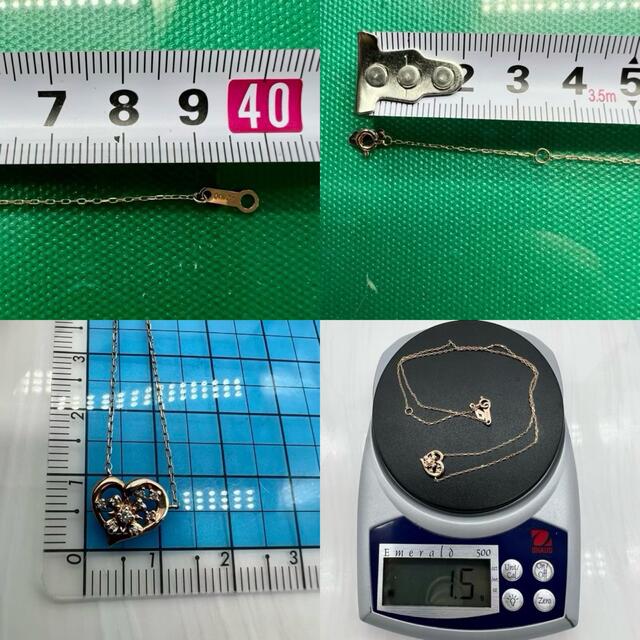 4℃(ヨンドシー)の☆ 4°C ☆ ハート型 ダイヤモンドネックレス K10 DA レディースのアクセサリー(ネックレス)の商品写真