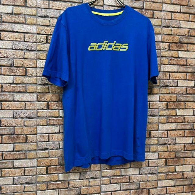 adidas(アディダス)のアディダス　adidas プリントTシャツ　半袖　ブルー　メンズ　古着　スポーツ メンズのトップス(Tシャツ/カットソー(半袖/袖なし))の商品写真
