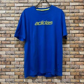 アディダス(adidas)のアディダス　adidas プリントTシャツ　半袖　ブルー　メンズ　古着　スポーツ(Tシャツ/カットソー(半袖/袖なし))