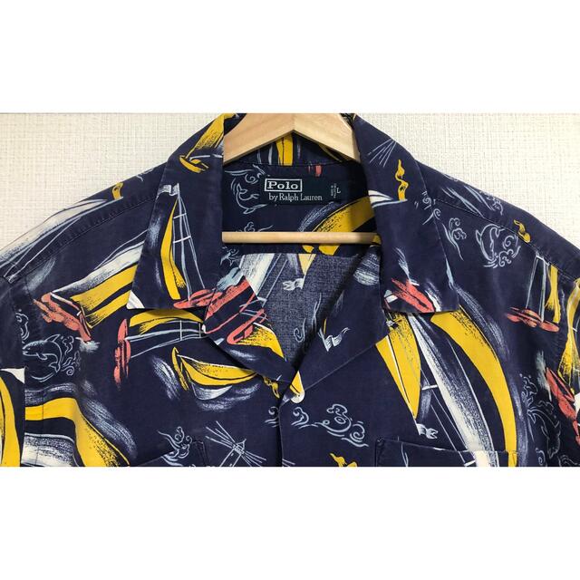 POLO RALPH LAUREN(ポロラルフローレン)の90s ポロ ラルフローレン オープンカラー 開襟 レーヨン アロハ シャツ L メンズのトップス(シャツ)の商品写真