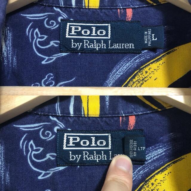 POLO RALPH LAUREN(ポロラルフローレン)の90s ポロ ラルフローレン オープンカラー 開襟 レーヨン アロハ シャツ L メンズのトップス(シャツ)の商品写真