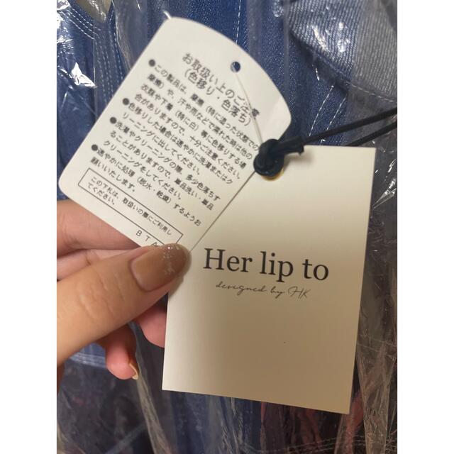 Her lip to(ハーリップトゥ)の新品タグつき★herlipto デニムワンピース レディースのワンピース(ロングワンピース/マキシワンピース)の商品写真