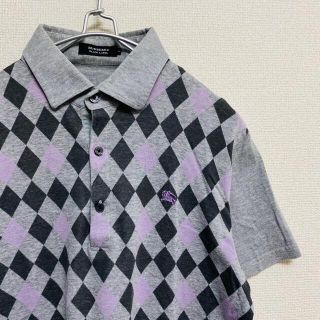 バーバリーブラックレーベル(BURBERRY BLACK LABEL)の一点物　BURBERRY BLACK LABEL アーガイルポロシャツ(ポロシャツ)