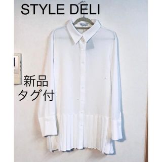 スタイルデリ(STYLE DELI)の【新品】スタイルデリSTYLEDELI ジョーゼット裾プリーツシャツ(シャツ/ブラウス(長袖/七分))