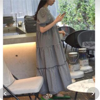 ダブルクローゼット(w closet)のるん様専用　美品　w closet ギンガムチェック  ワンピース(ロングワンピース/マキシワンピース)