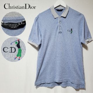 クリスチャンディオール(Christian Dior)の【稀少】Dior CD クリスチャン ディオール　半袖 ロゴ刺繍 ポロシャツ M(ポロシャツ)