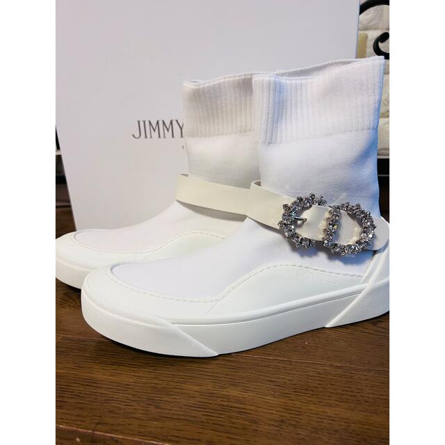 JIMMY CHOO(ジミーチュウ)のJimmy Chaco ビジュー付きソックスブーツ レディースの靴/シューズ(ブーツ)の商品写真