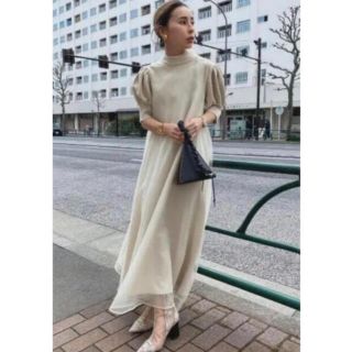 アメリヴィンテージ(Ameri VINTAGE)のAmeri vintage fluffy macaron dress(ロングワンピース/マキシワンピース)