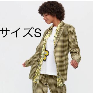 ユニクロ(UNIQLO)のユニクロandマルニ　テーラードジャケット ギンガムチェック　イエローS(テーラードジャケット)