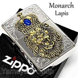 ジッポー(ZIPPO)の新品 ZIPPO KING LION 王冠 ラピス プラチナ ジッポライター(タバコグッズ)