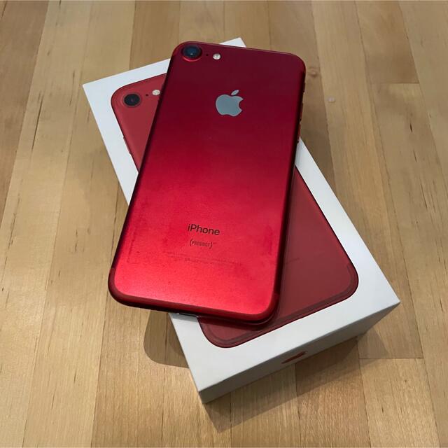 ジャンク品　iphone 7  b product red mprx2j/a スマホ/家電/カメラのスマートフォン/携帯電話(スマートフォン本体)の商品写真