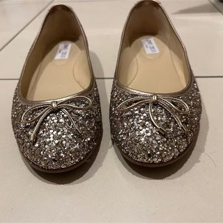 ジミーチュウ(JIMMY CHOO)のジミーチュウ　ラメバレエシューズ  フラットシューズ　ピンクゴールド(バレエシューズ)