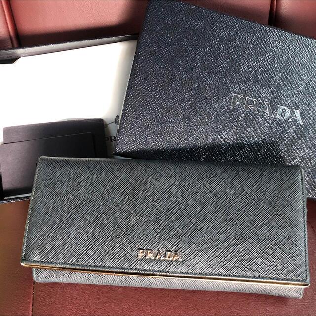 PRADA ゴールド メタル サフィアーノ 長財布 - 財布