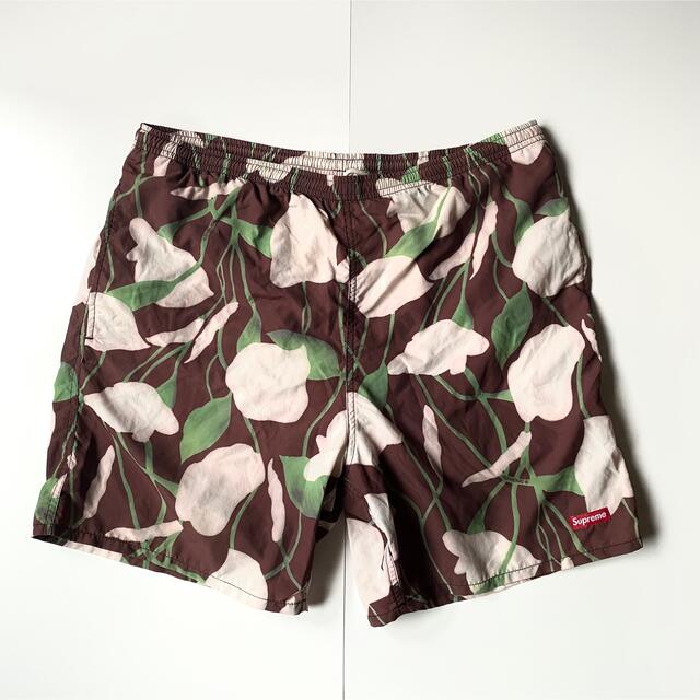 【S】Nylon Water Short Black floral 黒 ユリ