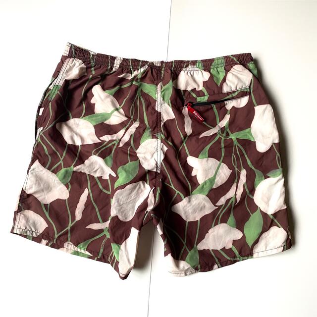 【S】Nylon Water Short Black floral 黒 ユリ