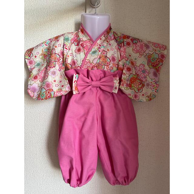 ハンドメイドベビー袴 キッズ/ベビー/マタニティのベビー服(~85cm)(和服/着物)の商品写真