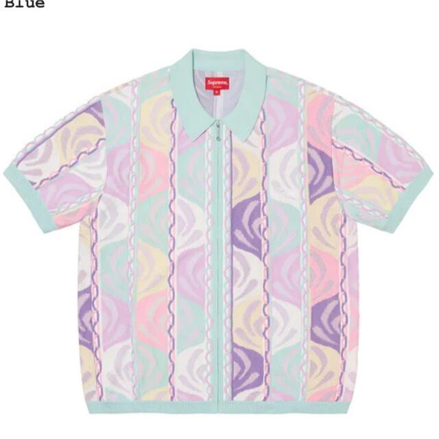 Supreme Abstract Textured Zip Up Polo S