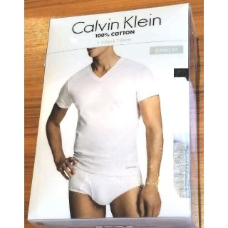 カルバンクライン(Calvin Klein)の【新品】3枚　カルバン・クライン　VネックTシャツ　M　3色入　黒　白　グレー(Tシャツ/カットソー(半袖/袖なし))