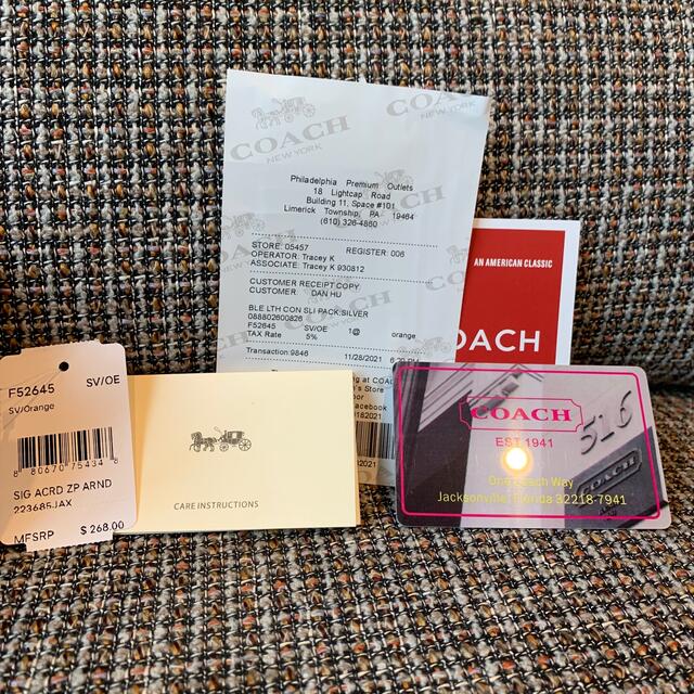 COACH(コーチ)の52645 コーチ　長財布　オレンジ メンズのファッション小物(長財布)の商品写真