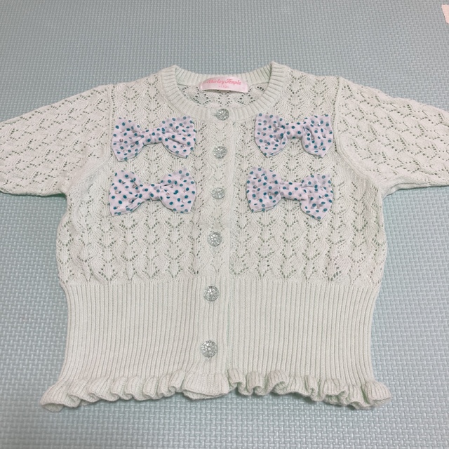 Shirley Temple(シャーリーテンプル)のリボンカーディガン110 キッズ/ベビー/マタニティのキッズ服女の子用(90cm~)(カーディガン)の商品写真