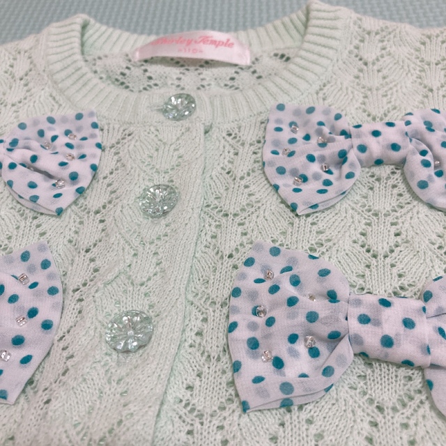 Shirley Temple(シャーリーテンプル)のリボンカーディガン110 キッズ/ベビー/マタニティのキッズ服女の子用(90cm~)(カーディガン)の商品写真