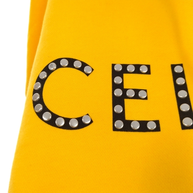 celine(セリーヌ)のCELINE セリーヌ 21AW STUDS LOGO PULLOVERPARKA 2Y695670Q スタッズロゴ プルオーバーパーカー イエロー メンズのトップス(パーカー)の商品写真