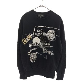 シャネル(CHANEL)のCHANEL シャネル 20SS COCO GRAFFITI CREWNECK SWEATSHIRT P63298K48933 ココ グラフィティ スパンコールクルーネックスウェットトレーナー ブラック(スウェット)