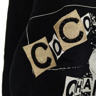 CHANEL シャネル 20SS COCO GRAFFITI CREWNECK SWEATSHIRT P63298K48933 ココ グラフィティ スパンコールクルーネックスウェットトレーナー ブラック