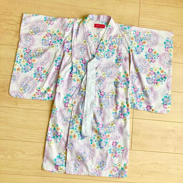 《専用》リトルプリンセス　キッズ浴衣　100 キッズ/ベビー/マタニティのキッズ服女の子用(90cm~)(甚平/浴衣)の商品写真