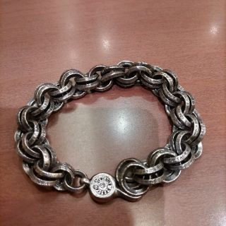 クロムハーツ CHROME HEARTS 2 ダブルBリング DOUBLE B RING アクセサリー ブレスレット SV925 シルバー